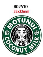 Popular Coffee Brand 30pcs/lot Acrylic Resins Cartoon Pattern Planar Resin Printed for DIY Decoration: R02510