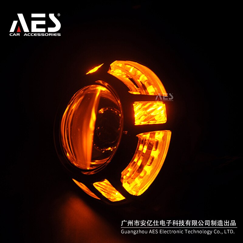 AES 3 "LED cubierta de la cubierta de faro cuadrado blanco y amarillo Interruptor blanco: Double Color