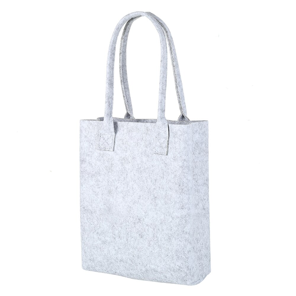 Vilt Boodschappentas Mode Vrouw Handtas Schouder Opslag Hand Zakken Zwart Grijs Eco Vriendelijke Dames Purse Pouch Totes tas: Light Grey