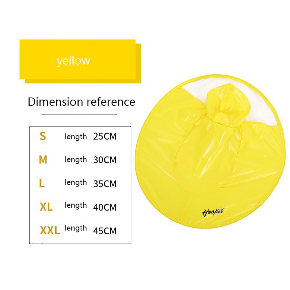 Dog Raincoat Umbrella Cloak Raincoat for Dogs Cute Waterproof Raincoat for Small Medium Dogs Transparent Summer Pet Clothing: Yellow / XXL