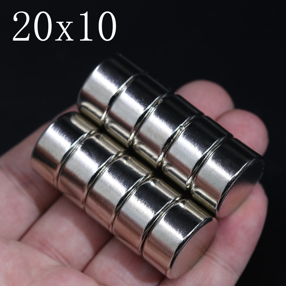 1/2/5/10/20 Pcs 20X10 Neodymium Magneet 20Mm X 10Mm N35 Ndfeb ronde Super Krachtige Sterke Permanente Magnetische Imanes Disc 20x10