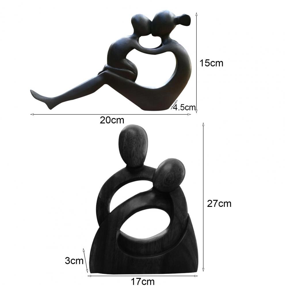 Wood Sculpture Mom Child Decor Handcrafted Statue Exquisite Workmanship Abstract Embrace Hug Hollow-out Mother Child Figurines f