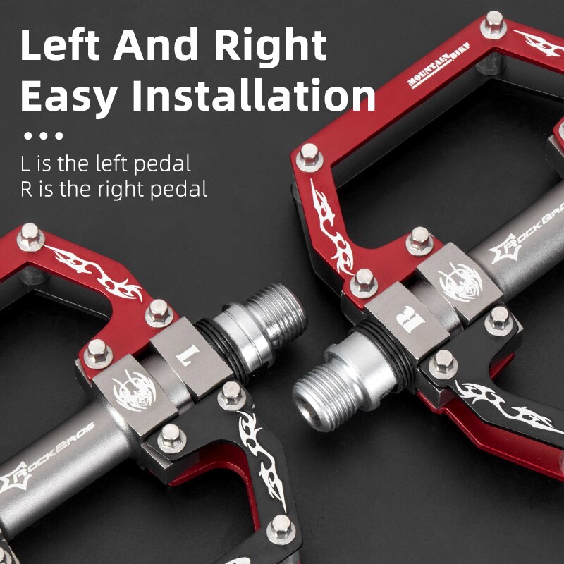 ROCKBROS MTB Road Bike Pedals Aluminum Alloy Anti-slip Bicycle Pedals Ultralight Hollow-carved Pedals Bicycle Accessories