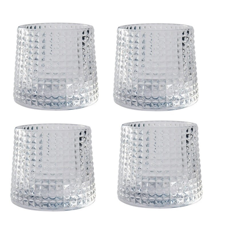 2/4PCS Rotating Crystal Glass Wine Glass Tumbler Brandy Old Fashioned Scotch Snifter Mugs 160ml Whisky Drinkware Wine Cup: 4PCS A