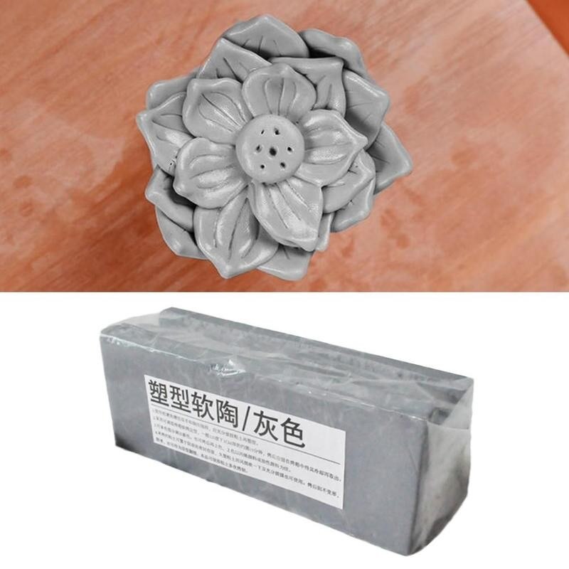 Arcilla polimérica de cerámica blanda para modelar, arcilla polimérica hecha a mano de , 500g, color negro, gris y blanco