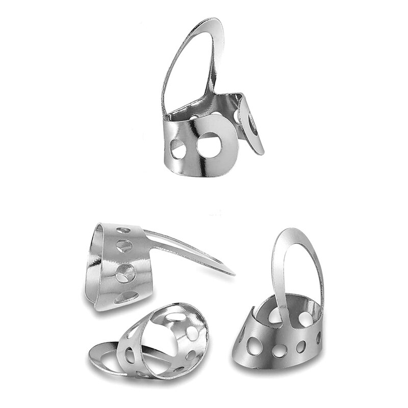 12 pièces en acier inoxydable doigt médiator guitare réglable grande taille moyenne ou petite pour guitare acoustique Banjo ukulélé