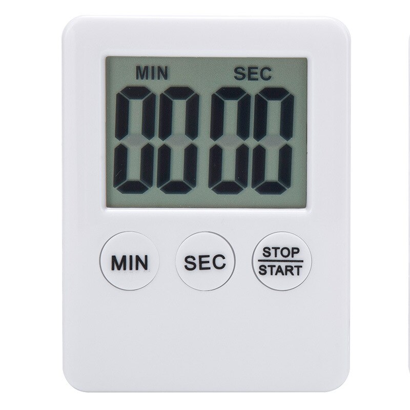 8 Kleuren Eenvoudige Vierkante Lcd Digital Koken Timer Student Leren Timer Keuken Bell Stopwatch Voor Keuken Bakken Countdown: WHITE