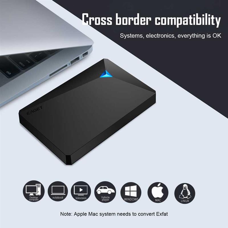 EAGET G20 2.5 ''Externe Festplatte 1TB USB 3,0 hoch Geschwindigkeit Stoßfest HDD Tragbare USB-Stock für Schreibtisch Laptop PC