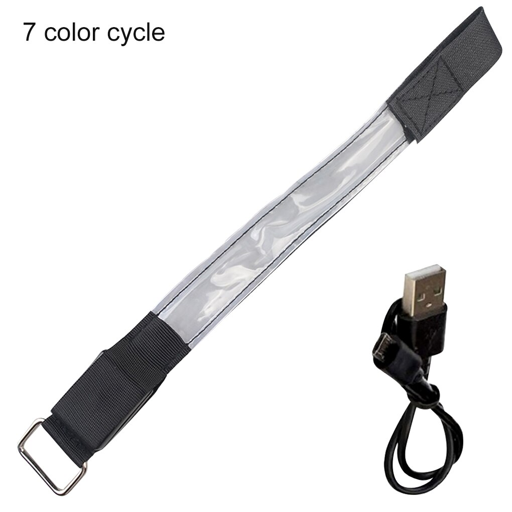 Arm Band Reflecterende Oplaadbare Running Led Armband Verstelbare Night Veiligheid Lichtgevende Band: Colorful