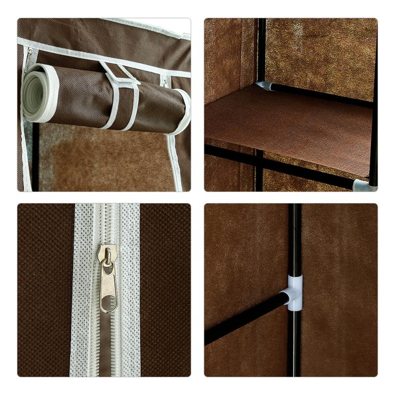 Armario para dormitorio de niños y adultos, paño antipolvo, mueble, armario para almacenar las prendas, de tela, 110x45x178cm, HWC