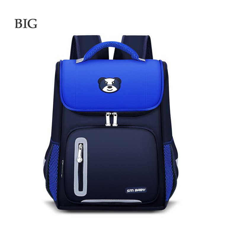 Kinder Schule Taschen für Jungen Mädchen Grundschule Orthopädische Kinder Rucksack Schule Tasche Kind Wasserdichte kindergarten Bookbag neue: Big  blue