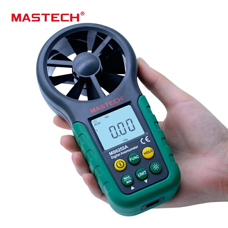 MASTECH MS6252A Digital Anemometer Wind Speed Meter with Data hold and LCD backlight display