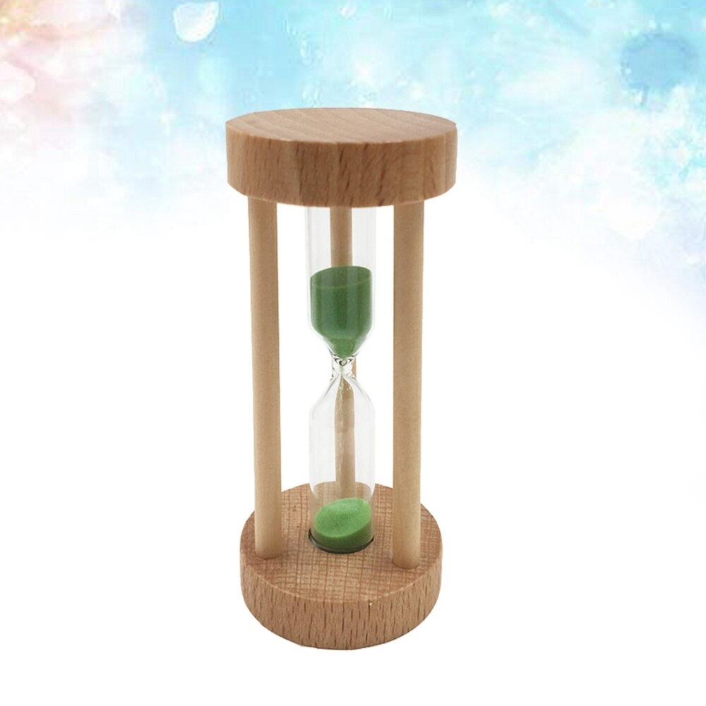 3 Min Wooden Sandglass Hourglass Orange Sand Timer Clock Table Desktop Decoration: Green
