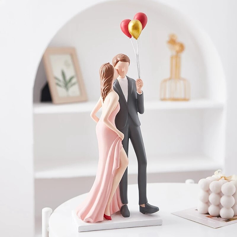 Statue romantique d&#39;intérieur, de mariage pour petite amie, Sculpture de Couple moderne, décoration de bibliothèque pour salle de mariage