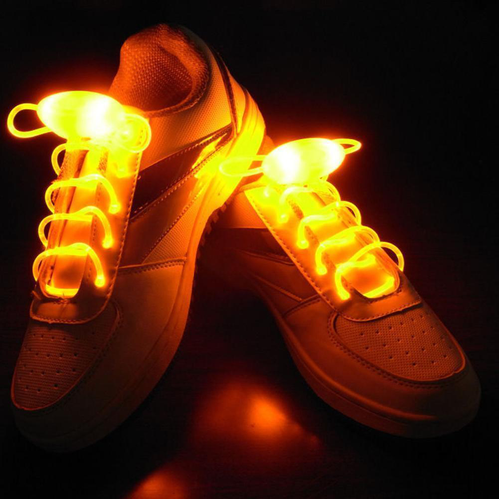 Tira de zapatos con luces LED para decoración de discoteca, tira luminosa con Flash redondo de colores, sin cordones, para perezosos