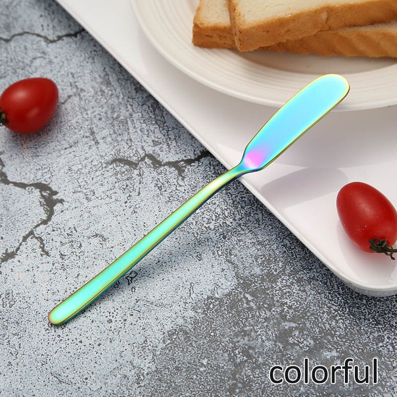 Butter Knife Multifunction Cheese Grater Stainless Steel Breakfast Tool Jam Spreaders Western Cutlery Dessert Spatula: colorful