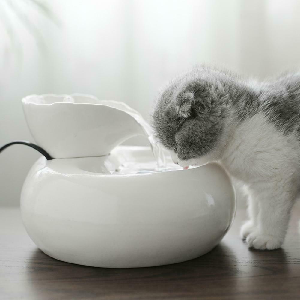 Electric Ceramic Drinking Fountain For Cats Dogs Drinking Bowl Automatic Cat Water Fountain Dispenser Pet Products Food Bowl