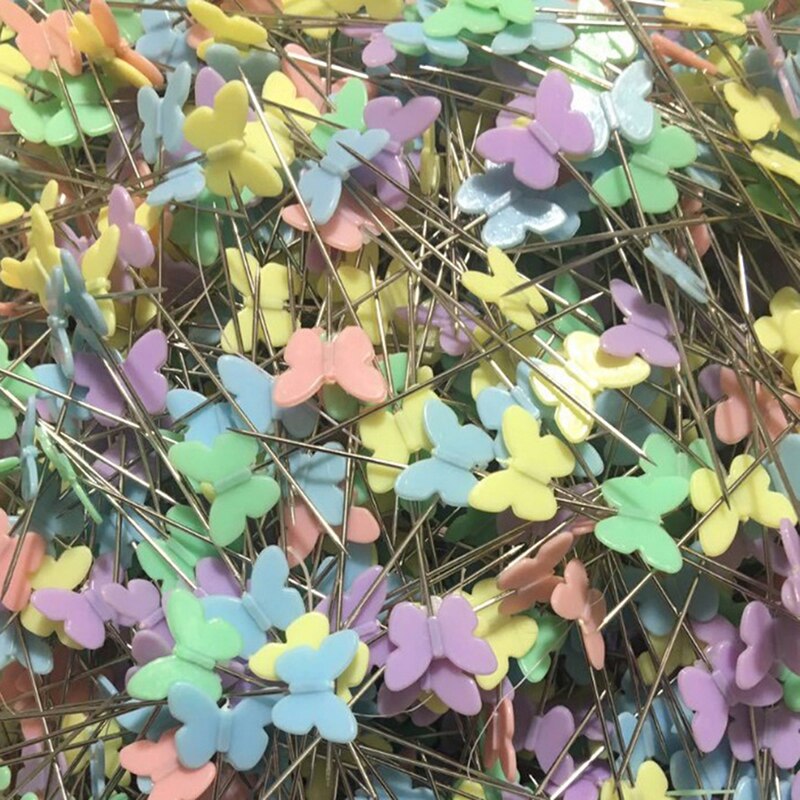 100Pcs Butterfly Flat Head Dressmaking Needle DIY Sewing Accessories Dressmaking Pins Embroidery Patchwork Pins