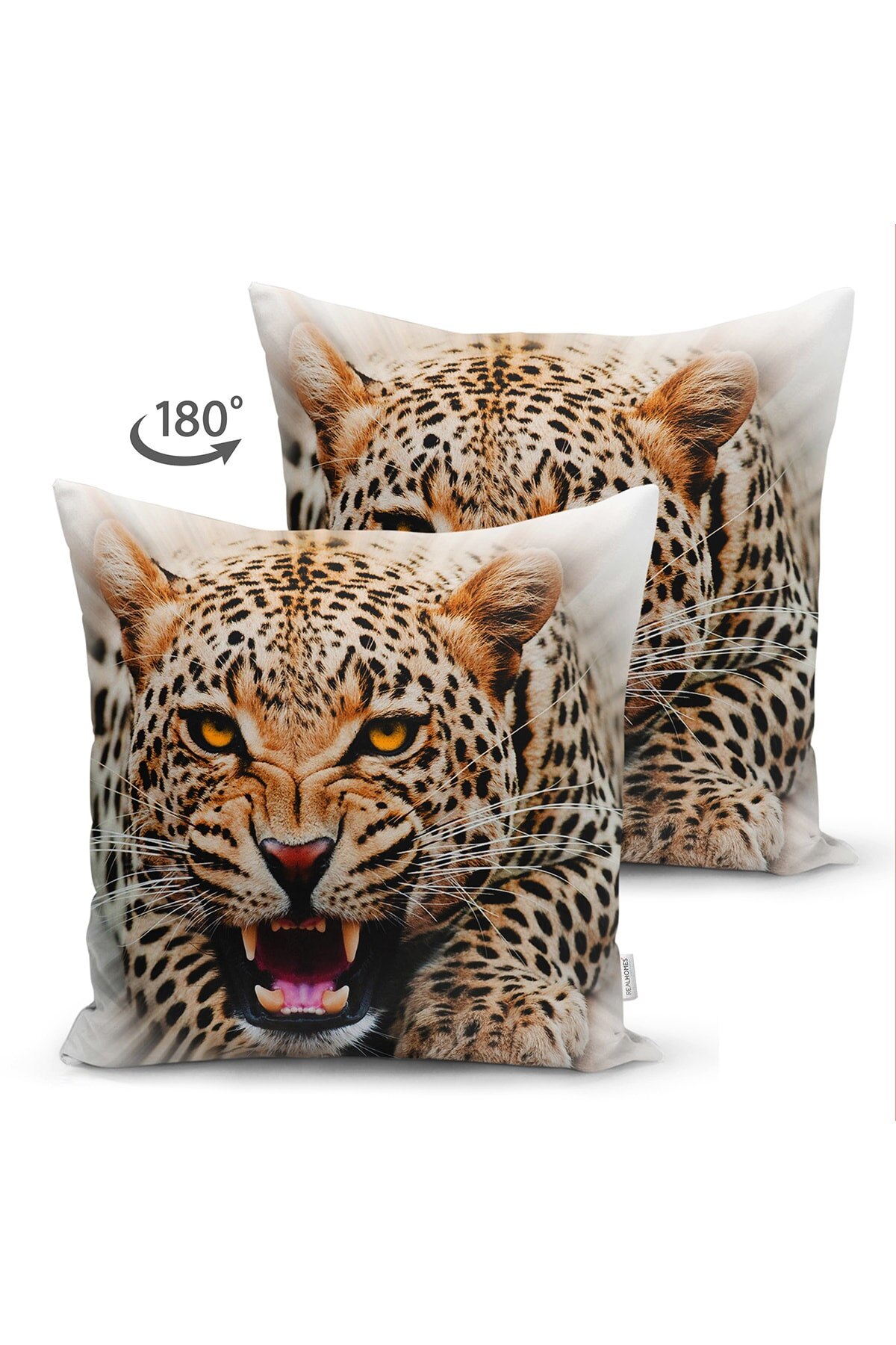 Double face léopard photo numérique imprimé décoratif daim coussin oreiller décorer taie 2 pièces
