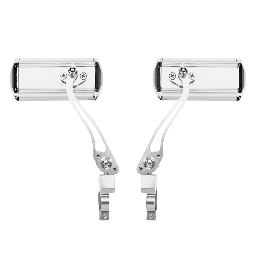 Cykel mountainbike styr backspegel modifierad aluminiumlegering backspegel säkerhetsspegel: Silver-