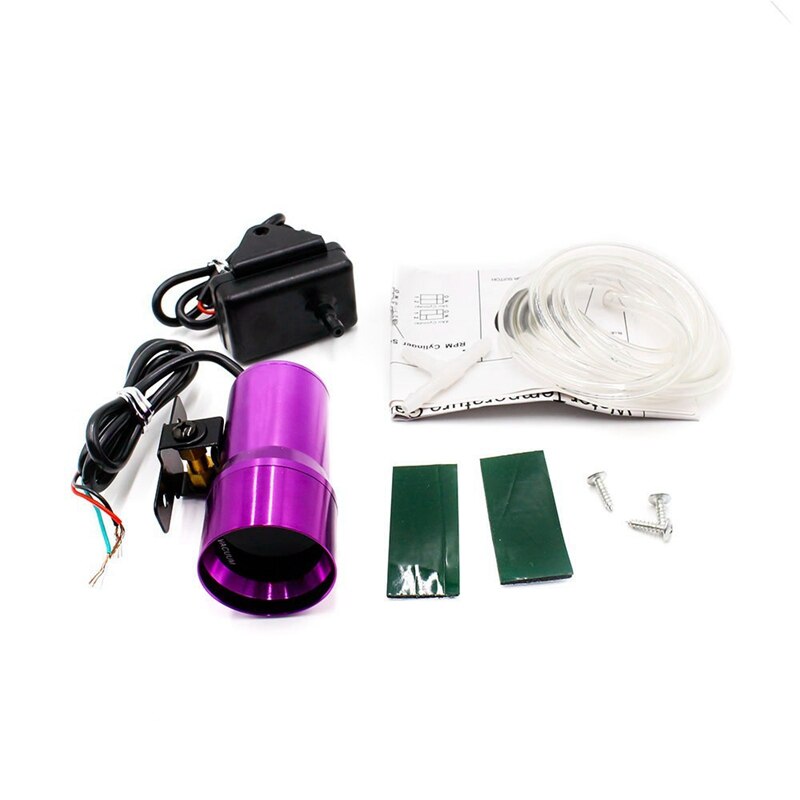 Car Vacuum Gauge Modification Smoke Lens Red LED Mini Digital Boost Meter Bar Purple 37mm