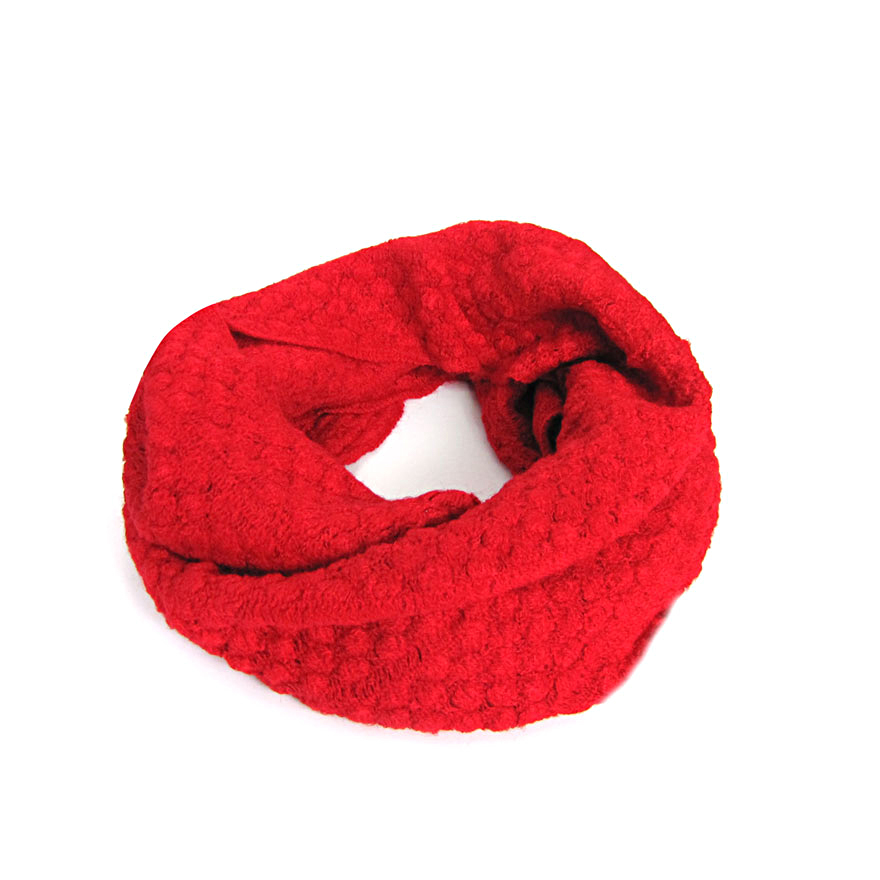 pattern Warm Knitted Scarves Autumn Simple Unisex Solid Color Collar Scarves Women Winter Knitted Scarf: Red