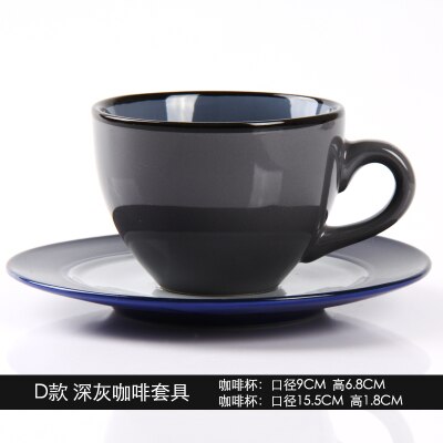Kontinental farge kaffekoppsett britisk italiensk stil cappuccino mokka keramisk kaffekoppsett jul: Grå