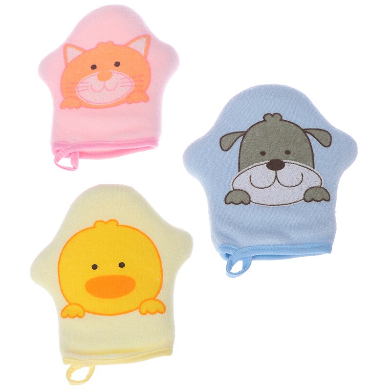 Esponja de baño para bebé, cepillo de ducha de algodón, supersuave, lindo Animal de esponja, Bola de toalla para frotar en polvo para bebés y niños