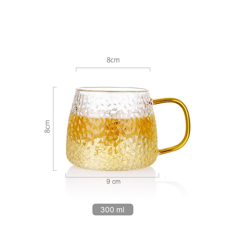 Styl japońnarty szklanki herbaty ręcznie żaroodporne mody młotkiem ziarna wody szklane filiżanki filiżanki robić kawy mleka kubek z uchwytem: 1szt