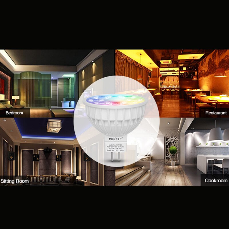 4w mr16 rgb + cct led kohdevalo ac /dc12v älykäs led-lamppu sisätiloissa pyöreä led-valo voi sovellus/ääni /2.4 ghz kaukosäädin 2700 ~ 6500k
