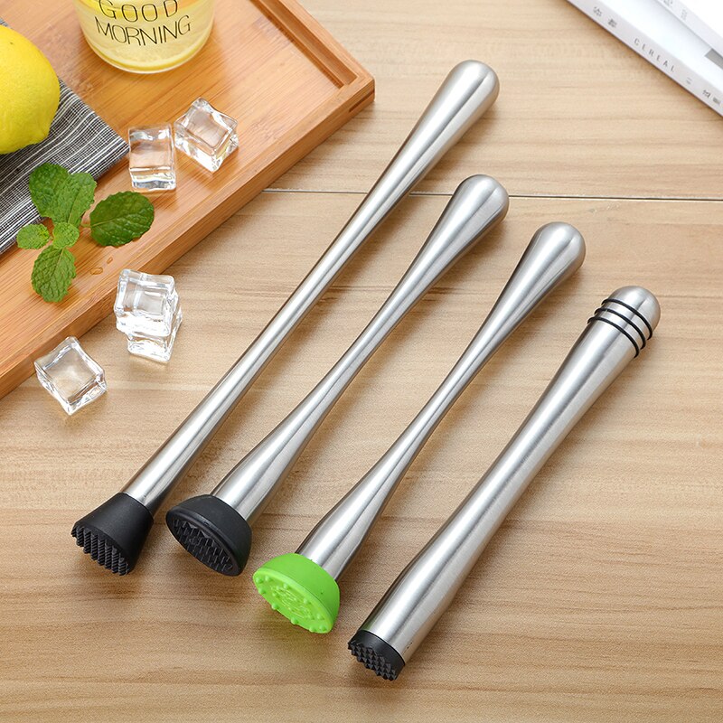 DIY Bar Tools Stainless Steel Crush Stick Tamper Mojito Wine Mixing Stick Cocktail Muddler Shaker Crushing Hammer Fruit Muddler