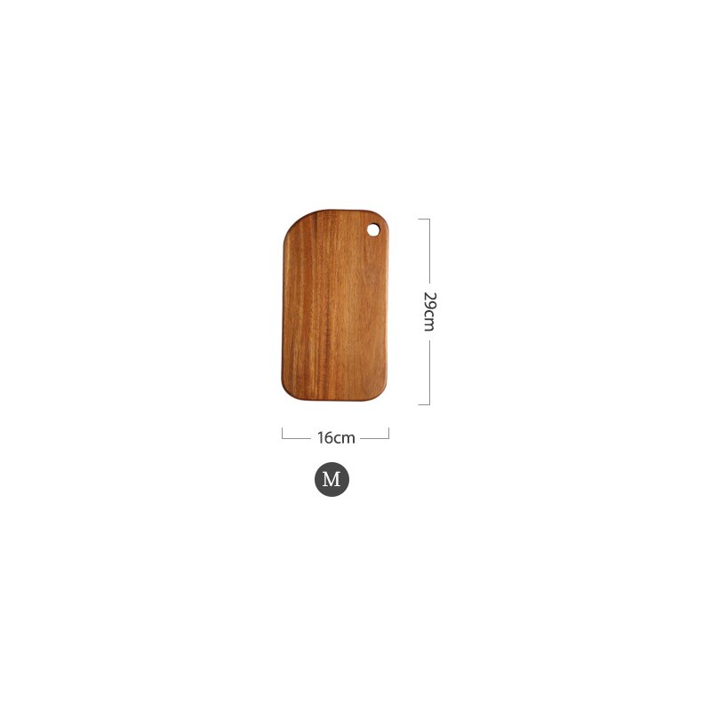 Tabla de cortar de madera de Acacia para el hogar, tabla para picar fruta y carne, antibacteriana, artística, a prueba de moho, comida para niños: M