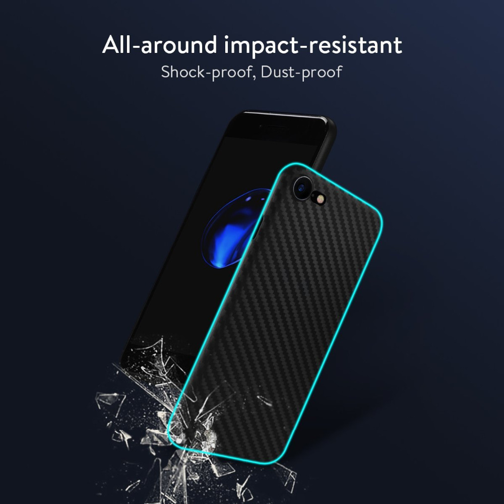 Funda ultrafina de fibra de carbono para iPhone, carcasa suave para iPhone 7 Plus 8 6S Slim PC Phone Capa Coque X para iPhone 6 Plus 8 Plus 6 7 8
