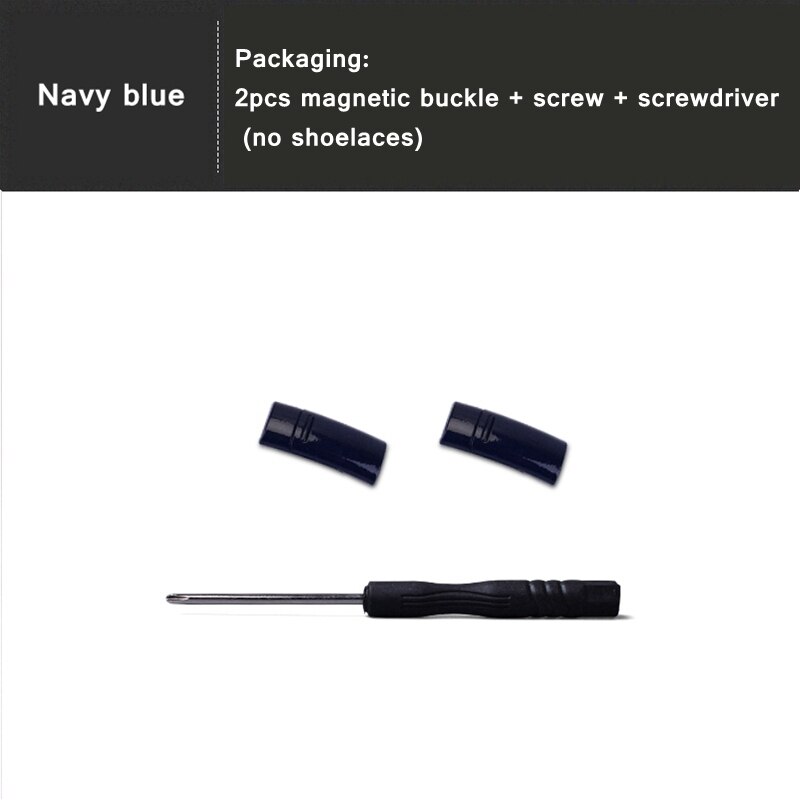 24 couleurs lacet boucle métal verrouillage lacets magnétique boucle accessoires métal dentelle serrure bricolage Sneaker Kits métal dentelle boucle: Navy blue