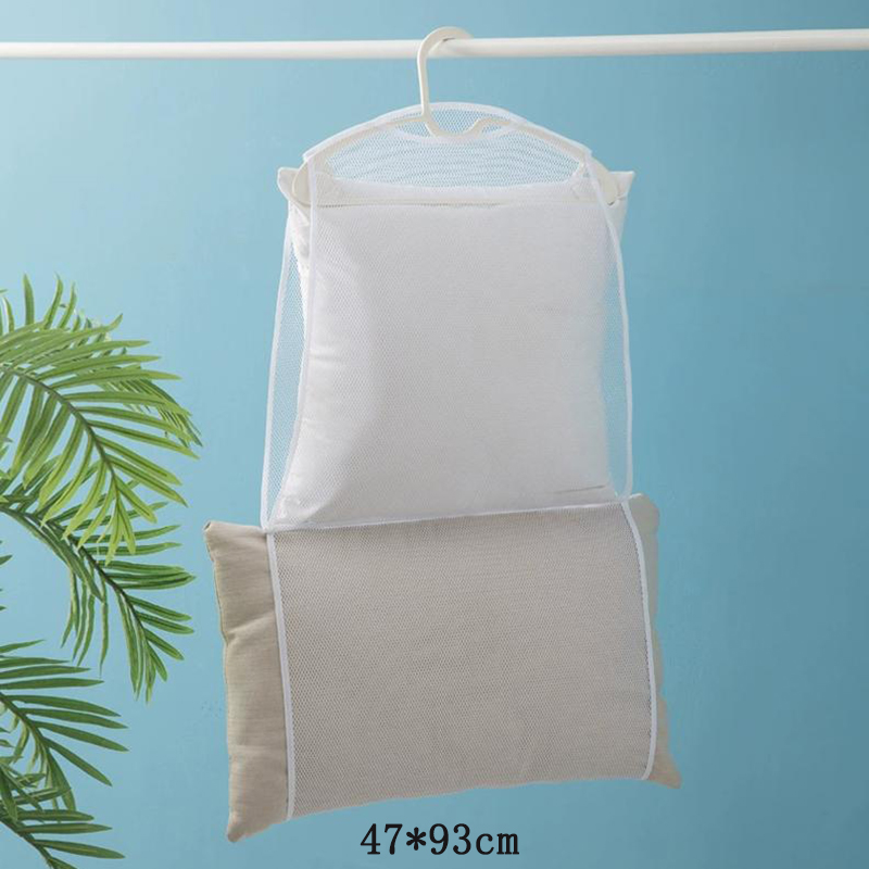Hängendes Kissen-Wäscheständer für Höhle Außenbereich, winddichtes Kissen-Trocknungsnetz, multifunktionaler Trockner-Taschen-Organizer mit großer Kapazität: Licht Grau