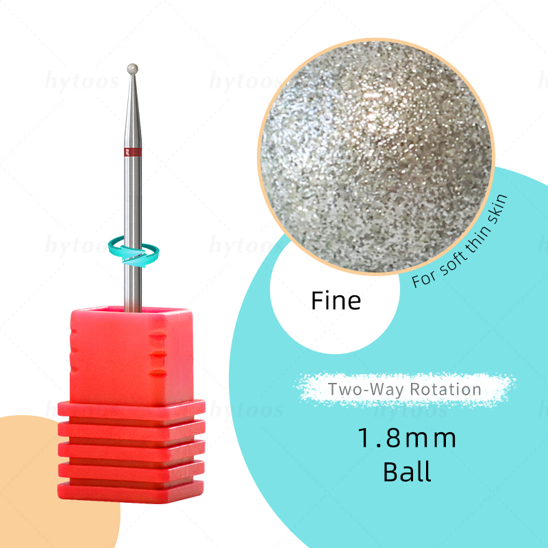HYTOOS, bola de grano fino, limpieza de cutículas, brocas para uñas, broca de diamante ruso, seguridad debajo del limpiador de uñas para cutícula, piel muerta: Gris oscuro