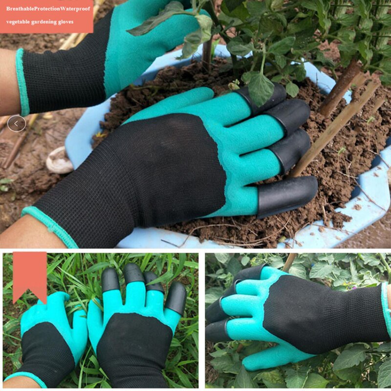 Guantes de jardinería protectores para plantar flores y plantas, impermeables, resistentes al desgaste, gruesos, para cepillar el suelo, transpirables