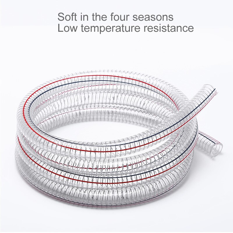 PVC hose with steel wire,inner 16mm,Plastic transparent soft pipe hose,High temperature water pipe