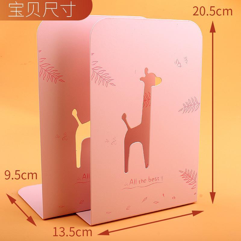 Metal Hollow Cute Bookends L-shaped Desk Organizer Desktop Book Holder School Stationery Office Accessories