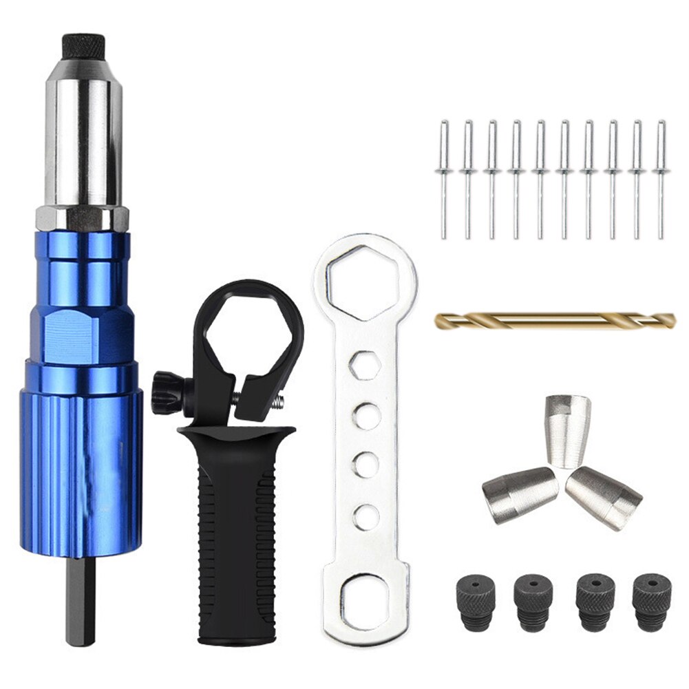 Cordless Rivet Gun Tool Heavy Duty Nut Riveting Insert Electric Hand Drill Set Tough Easily Carrying Lightweight Tool: D