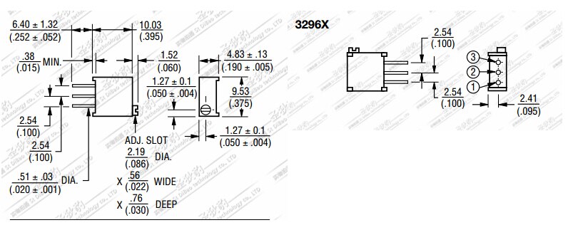 100pcs 3296X High Precision Trimmer Potentiometer Variable Resistor 102 1K Ohm
