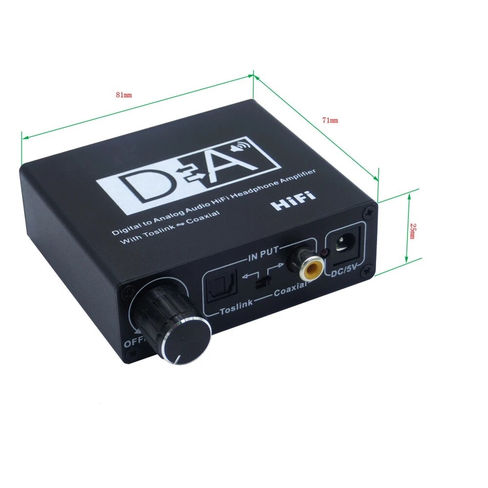 Portable 3.5mm Digital Jack Digital Audio Converter Coaxial/Toslink Digital to Analog RCA L/R Audio Converter Optical Amplifier