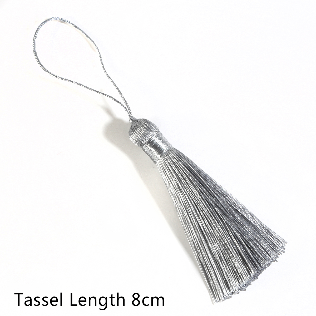 8cm, tupsua,silkkihapsut,askartelutupset,hapsut verhoon,tupsut koruihin tee itse,hapsuverho ,2kpl /pussi: Vaalean harmaa