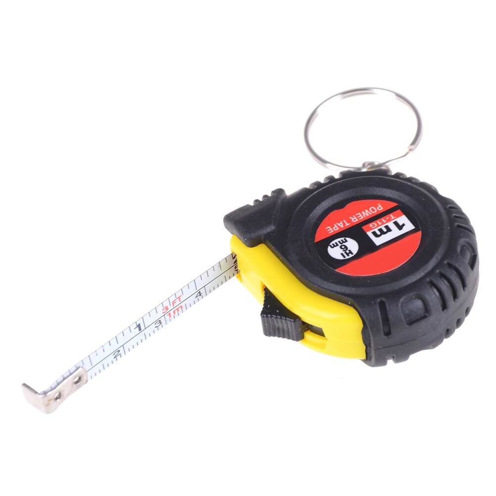 Retractable Ruler Tape Measure Key Chain Mini Pocket Size Metric 1m Measure Tool 4x4.5x1.6cm