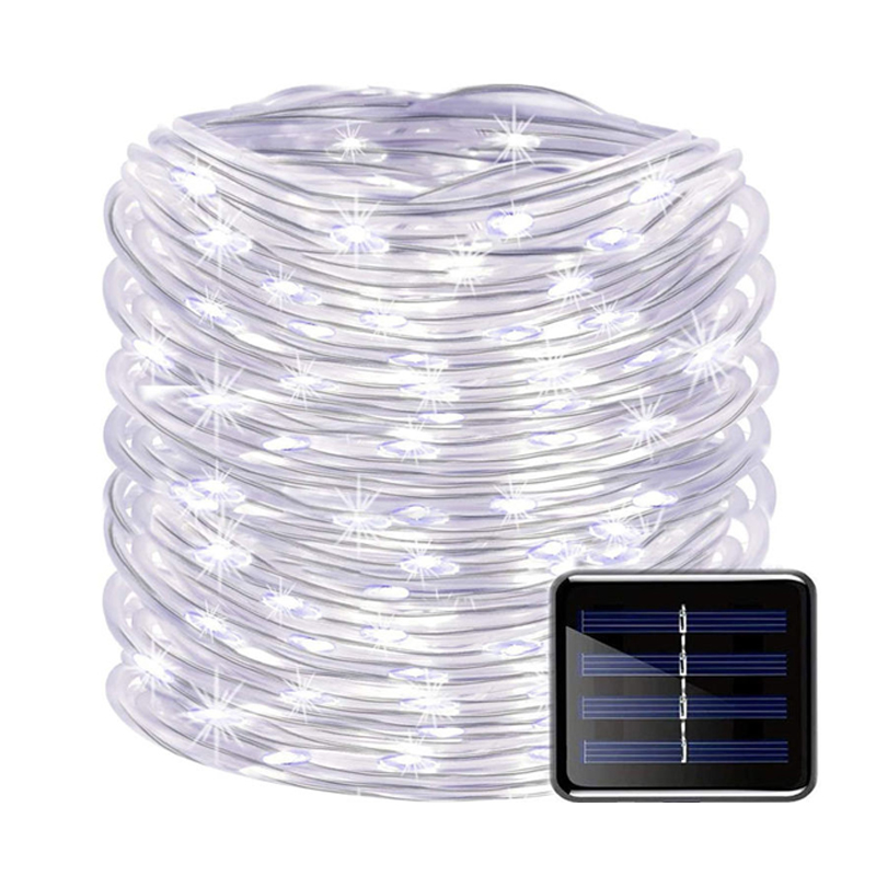 Corda de tubo solar luz led jardim decoração de natal guirlanda natal corda solar luz tira de fadas 32m/22m/12m/7m: orange / 6-10 W