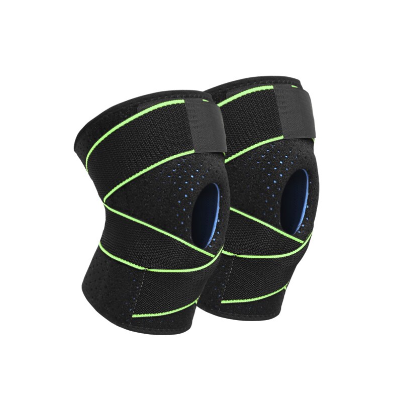 Aolikes verstelbare neopreen kniebrace siliconen patella kniebeschermer: 7908 groene / Deel
