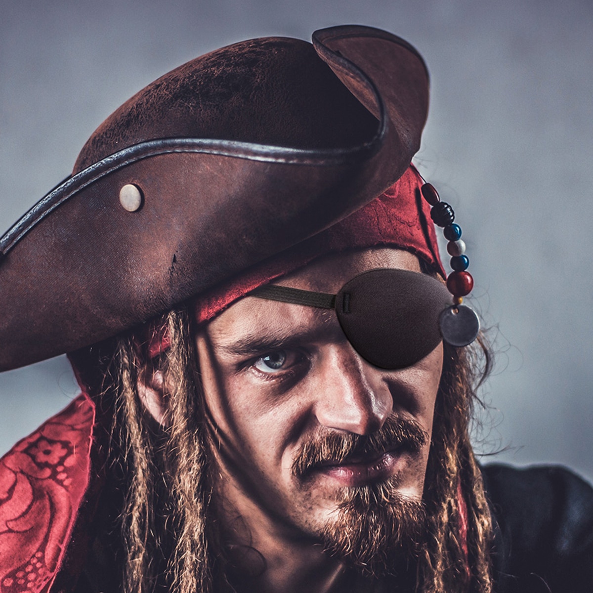 Pirate Eye Patch Pirate Costume Accessory Concave Eye Patch Groove Eyeshade Single Eye Mask For Halloween Party (Black)