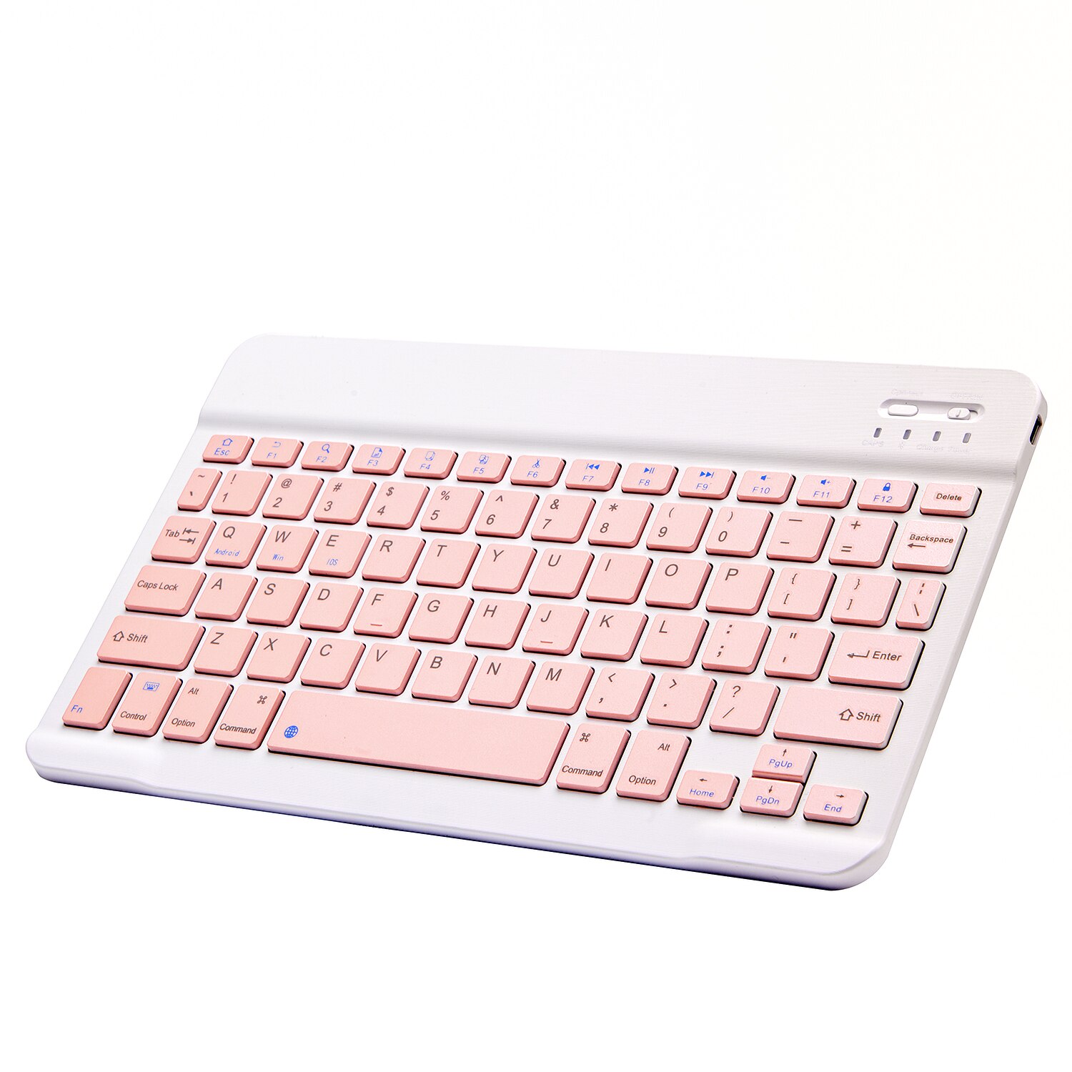 Mini Bluetooth Keyboard Wireless Keyboard Rechargeable For iPad Phone Tablet English Spanish Keyboard For Android ios Windows: 10in-Pink-keyboard