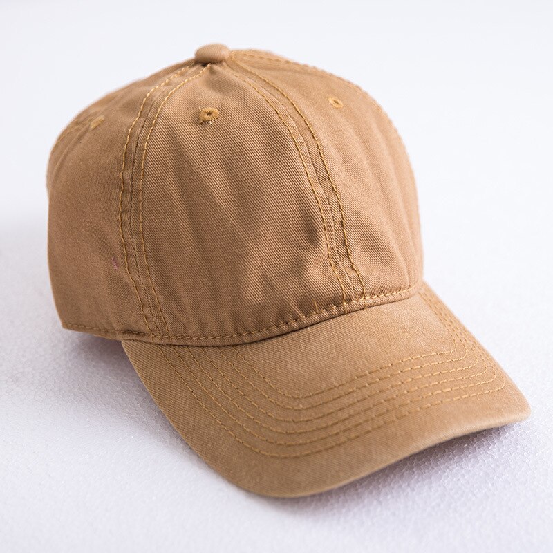 Lente Zomer katoen Gewassen Baseball Cap Mannen Vrouwen doen oude retro stijl Outdoor Zonnescherm Hoed Casual effen kleur baseball cap: turmeric