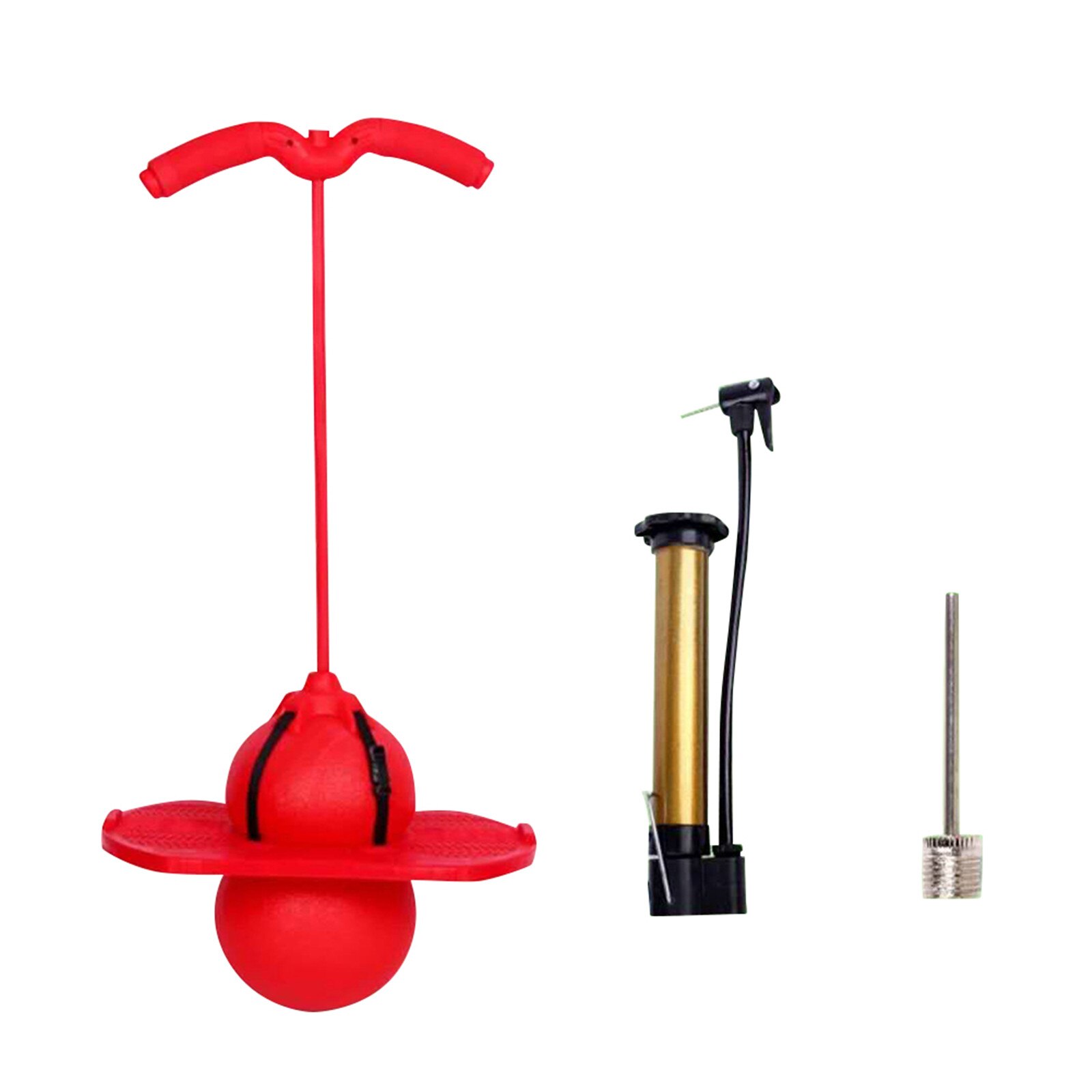 Pogo – balle rebondissante avec poignée et pompes, jouet de saut, capacité de charge maximale de 220lb, adapté aux enfants et aux adultes, offre spéciale: Red Armrest Dual use